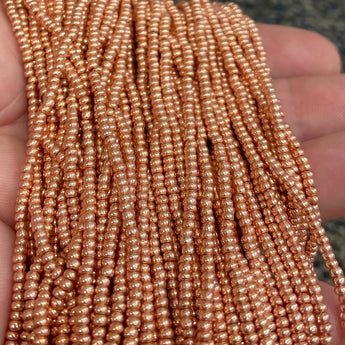 1 Hank Terra Metallic Gold Czech Glass Seed Beads