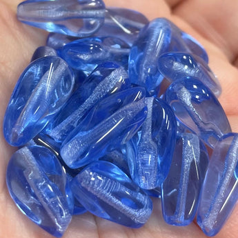 25 Vintage Light Sapphire Glass Beads #9164