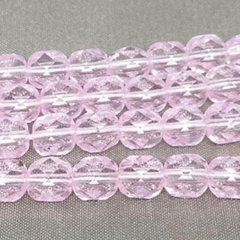 50 Translucent Pink Czech Faceted Glass Beads