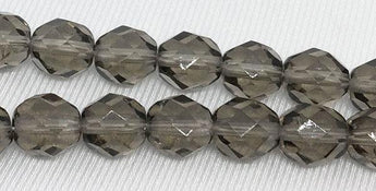 25 Black Diamond Czech Faceted Glass Beads