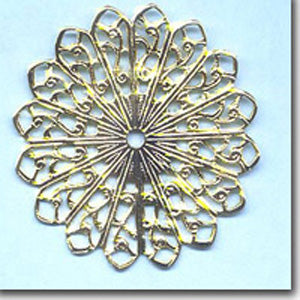 4 Vintage Lacy Filigree Metal Stampings #7034