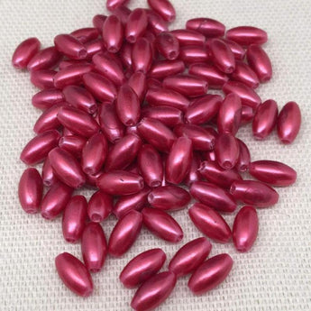 100 Vintage Pink Pearl Japan Lucite Rice Oval Beads