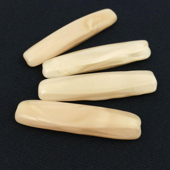 4 Creamy Beige Mother of Pearl Oval Beads