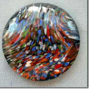 1 Victorian Czech Multi Color Round Glass Stone