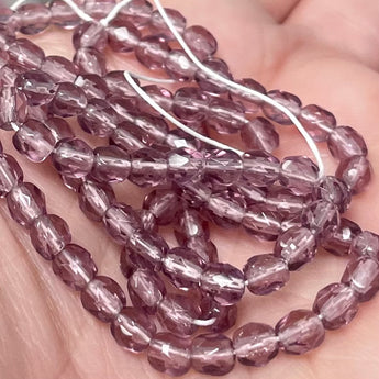 100 Transparent Purple Czech Faceted Glass Beads