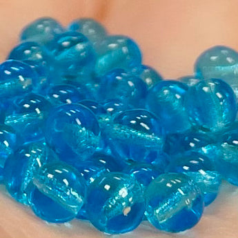 100 Light Capri Blue Czech Round Glass Beads