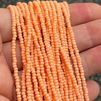 1 Hank Peach Czech Glass Seed Beads