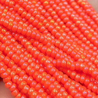 AB Orange Czech Glass Seed Beads