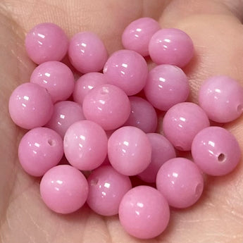 25 Pink Japan Round Glass Beads