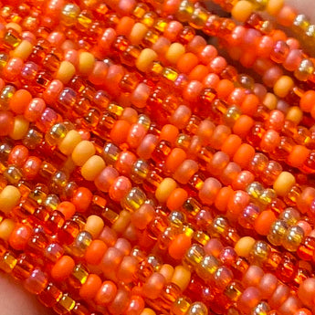 1 Hank Mixed Orange Czech Glass Seed Beads