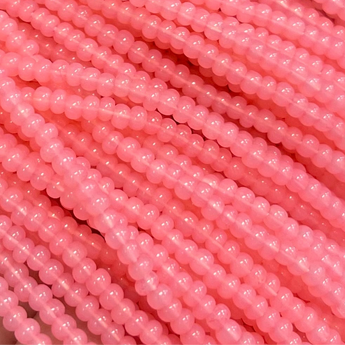 1 Hank Salmon Opal Pink Czech Glass Seed Beads