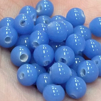 Blue Japan Opal Round Glass Beads