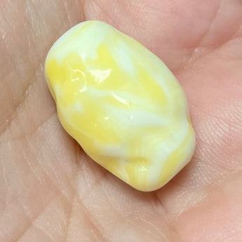 1 Vintage Large Japan Yellow Baroque Glass Bead #4000