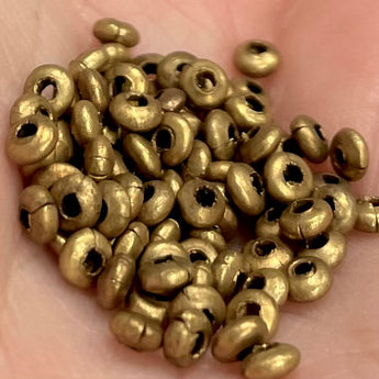 100 Heishi Brass Rondelle Metal Beads