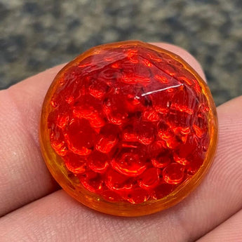 1 Vintage UV Cadmium Glass Cabochon Dimpled Round Reflector