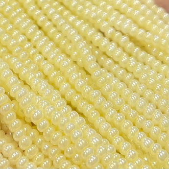 1 Hank Pastel Yellow Pearl Czech Glass Seed Beads