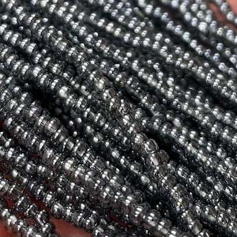 1 Hank Transparent Luster Black Diamond Czech Glass Seed Beads