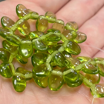 50 Translucent Olivine Czech Petal Glass Beads