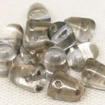 Clear Brown Gumdrop Glass Beads