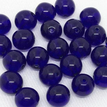 Cobalt Blue Czech Round Glass Beads