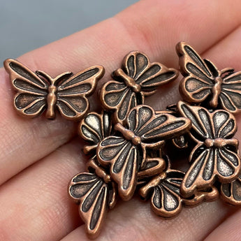 Copper Plated Butterfly Beads 