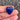 1 Vintage Blue Foiled Heart Glass Stone #3532