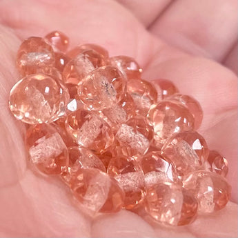 43 Transparent Peach Czech Faceted Rondelle Glass Beads