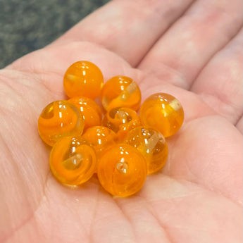 10 Vintage Japan Goldenrod Yellow Round Glass Beads #8017