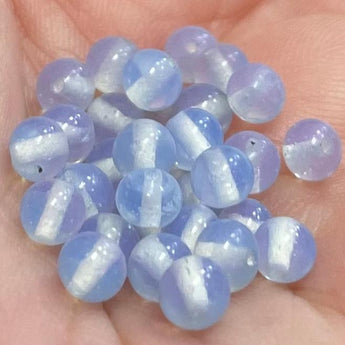 100 Vintage Occupied Japan Light Blue Round Glass Beads