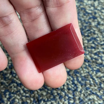 1 Vintage Carnelian Rectangle Glass Stone