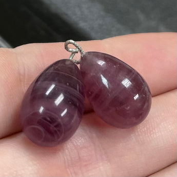 2 Vintage Amethyst Swirl Drops   #4395