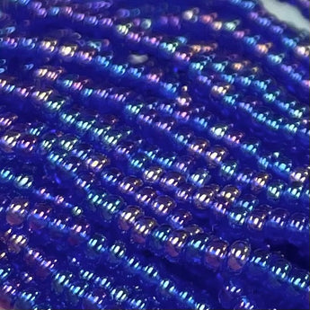 1 Hank Transparent AB Sapphire Blue Czech Glass Seed Beads