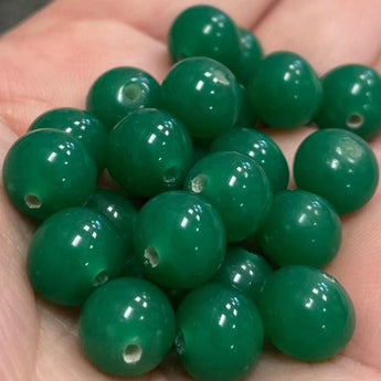 25 Vintage Creamy Green Japan Round Glass Beads