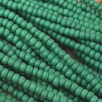 1 Hank Matte Forest Green Czech Glass Seed Beads