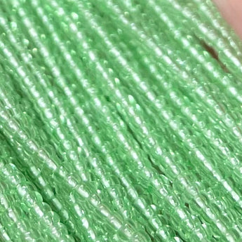 1 Hank Transparent Peridot Green Czech Glass Seed Beads