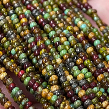 Earthy Picasso Czech Glass Seed Beads