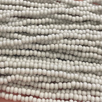 1 Hank Oyster Grey Czech Glass Seed Beads