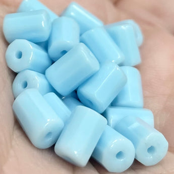 25 Vintage Baby Blue Czech Glass Beads