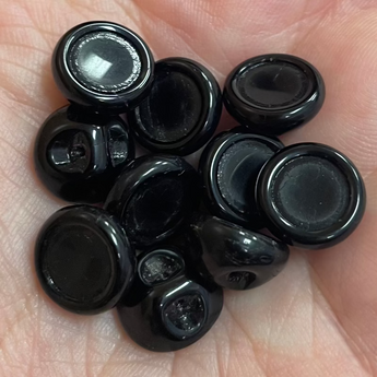 10 Vintage Black Glass Charms