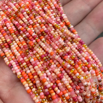 1 Hank Peach Parfait Czech Glass Seed Beads