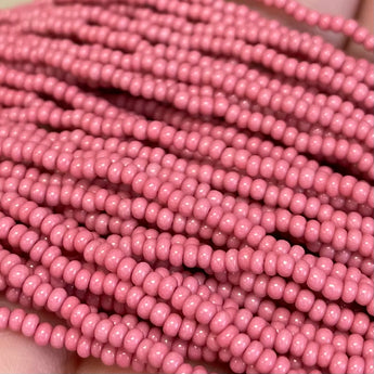 1 Hank Opaque Pink Coral Czech Glass Seed Beads