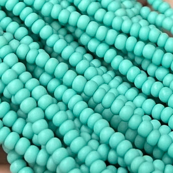 1 Hank Matte Turquoise Green Czech Glass Seed Beads