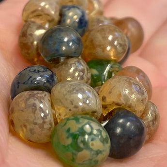 25 Mixed Picasso Czech Button Glass Beads