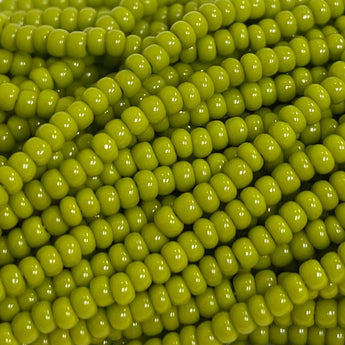 Green Olive Czech Glass Seed Beads