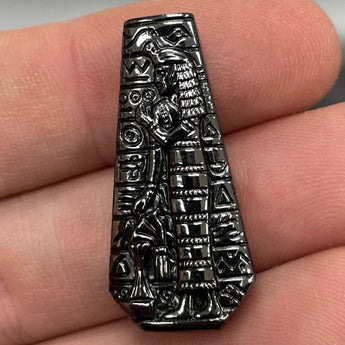 1 Vintage Hematite Egyptian Glass Stone #9530