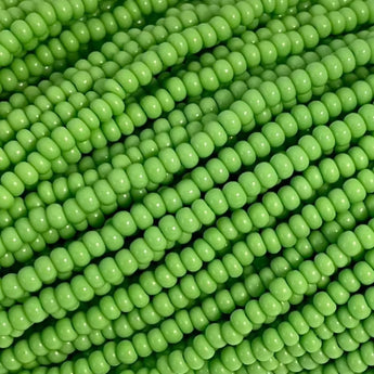 1 Hank Pea Green Czech Glass Seed Beads