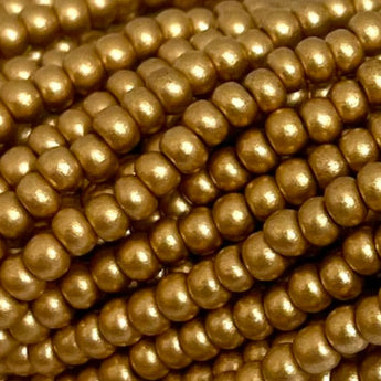 1 Hank Light Gold Supra Metallic Czech Glass Seed Beads