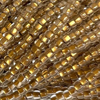 1 Hank Bronze Lined Crystal Czech Glass Seed Beads