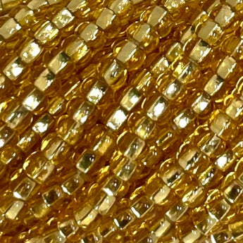 1 Hank Silver Lined Light Gold Czech Glass Seed Beads