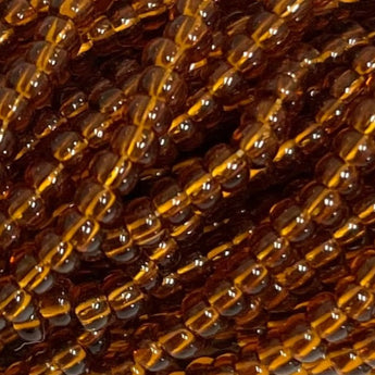 1 Hank Transparent Med Topaz Czech Glass Seed Beads